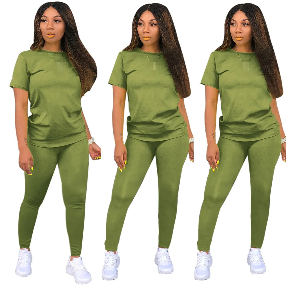 Two Piece Set Women 2 Piece Set Women Outfits Tracksuit Fall Clothes for Female 2020 2 Pieces Sets T Shirts Pants Outfits