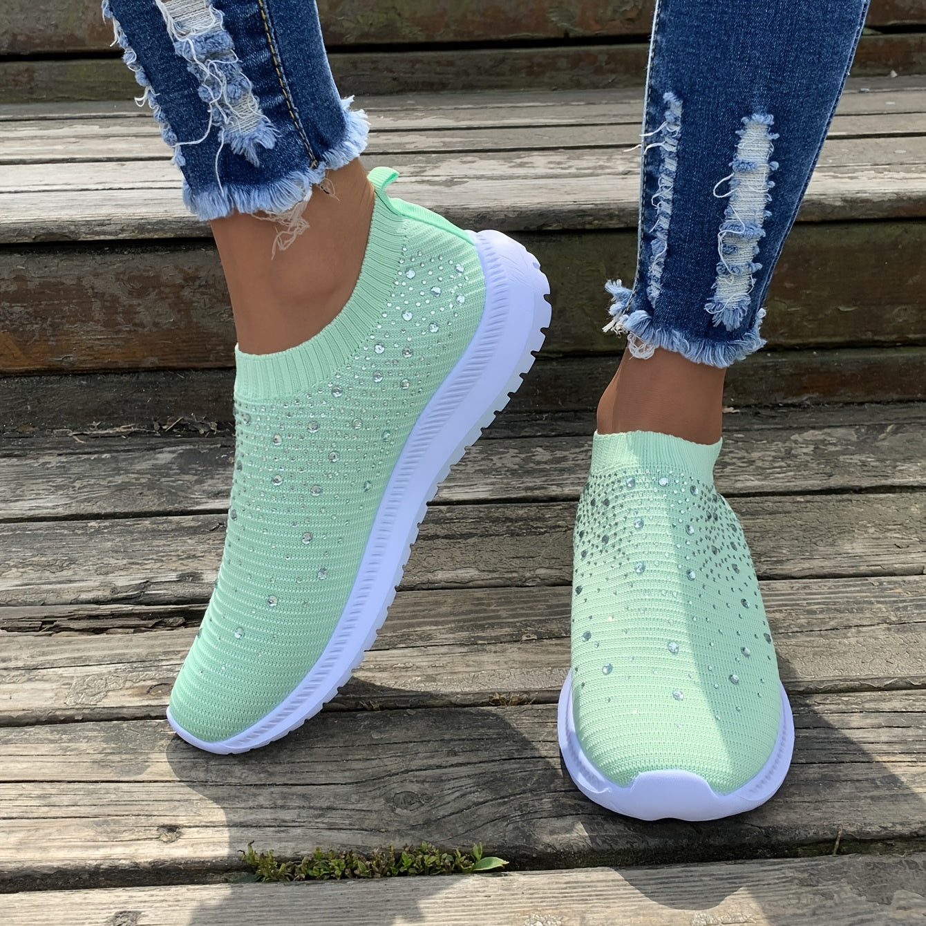 Women's Colorblock Mesh Breathable Sneakers Lightweight Lace-Up Low Top Platform Shoes Comfortable Fabric Inner Sequin Embellishment