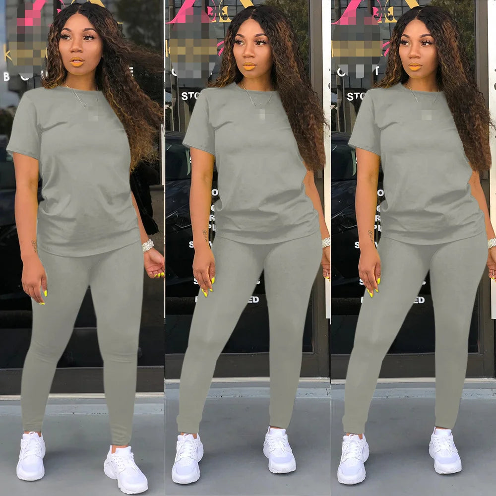 Two Piece Set Women 2 Piece Set Women Outfits Tracksuit Fall Clothes for Female 2020 2 Pieces Sets T Shirts Pants Outfits