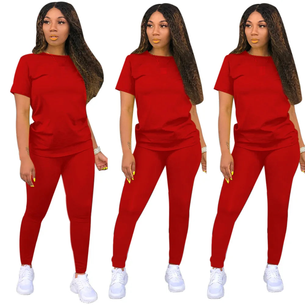 Two Piece Set Women 2 Piece Set Women Outfits Tracksuit Fall Clothes for Female 2020 2 Pieces Sets T Shirts Pants Outfits
