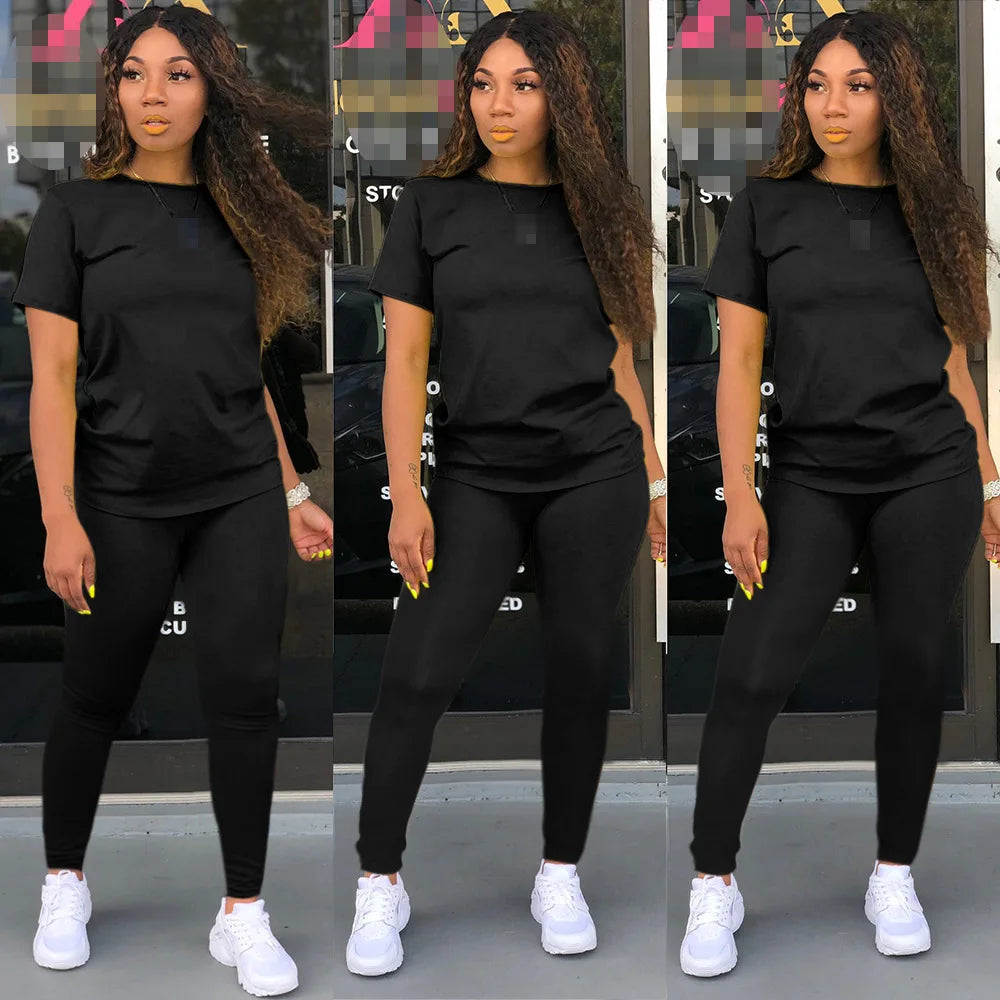 Two Piece Set Women 2 Piece Set Women Outfits Tracksuit Fall Clothes for Female 2020 2 Pieces Sets T Shirts Pants Outfits
