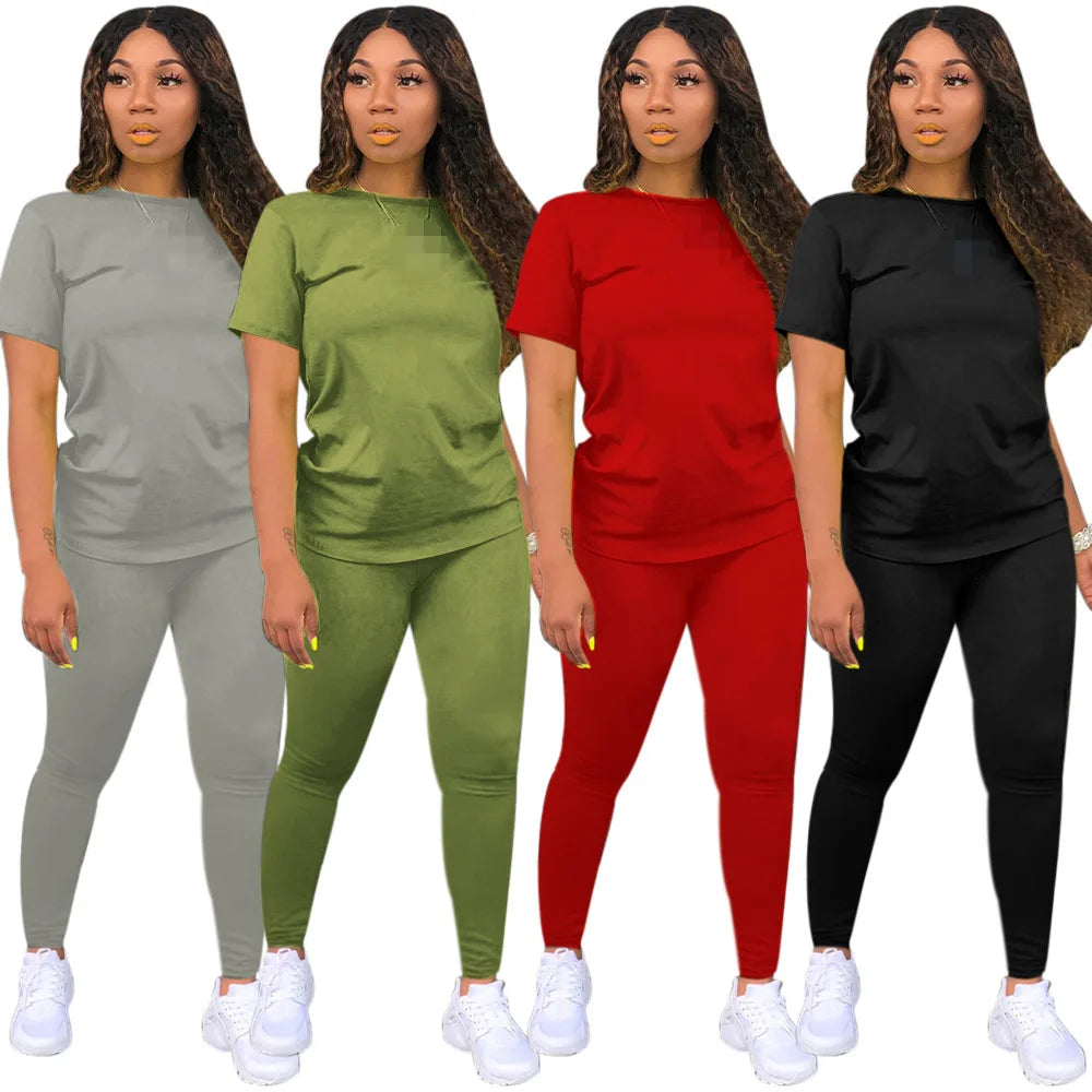 Two Piece Set Women 2 Piece Set Women Outfits Tracksuit Fall Clothes for Female 2020 2 Pieces Sets T Shirts Pants Outfits