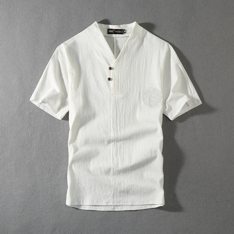 Men's Clothing Large Size Suit Linen t-shirt Fashion Male Set 8XL 9XL plus Two Piece
