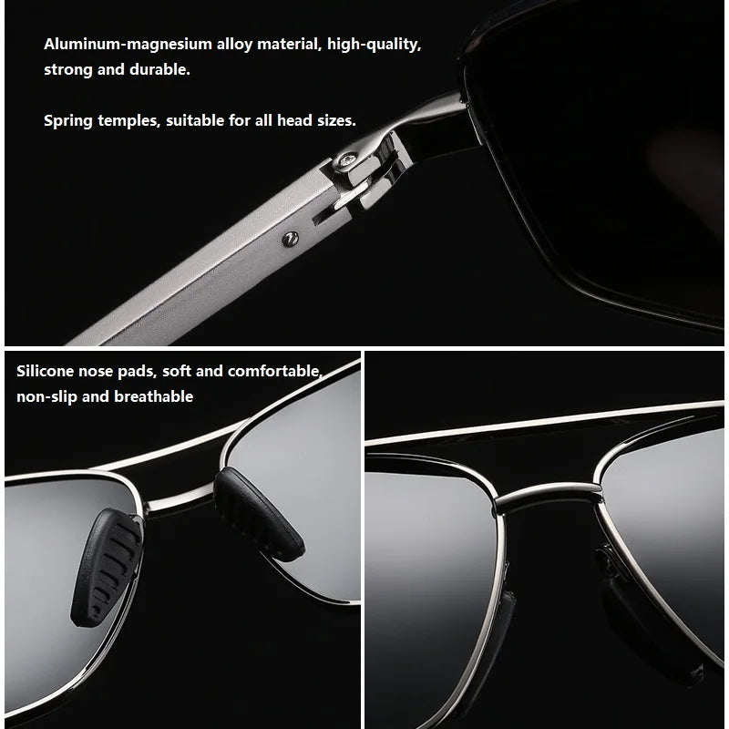 Men Polarized Sunglasses Classic Driving Fishing Sun Glasses Luxury Metal Designer Sunglasses For Man Black Eyewear Oculos Gafas