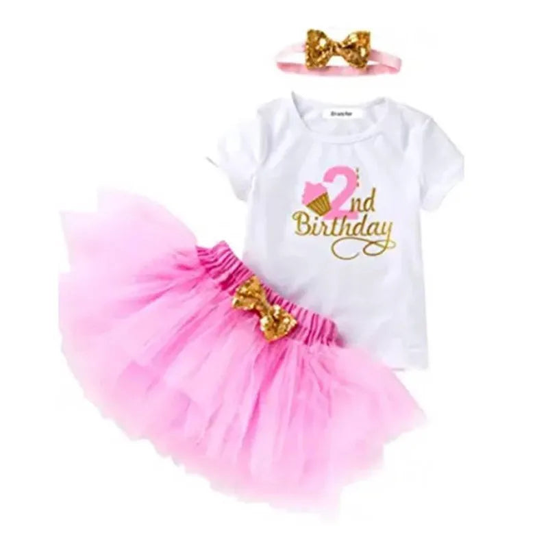 Baby Girls Princess Dress 2nd Birthday Party Dress 2 Year Old Newborn Christening Gown Toddler Kid Christmas Clothing