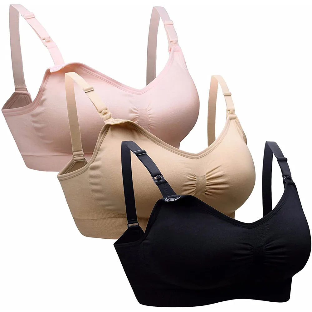 Womens Maternity Nursing Bra Maternal Seamless Clip Down Push Up Sleeping Bralette for Breastfeeding Underwear