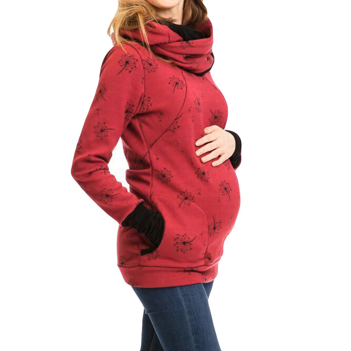 Maternity Nursing Hoodie Sweatshirt Winter Autumn Pregnancy Clothes Pregnant Women Breastfeeding Sweater Shirts Top