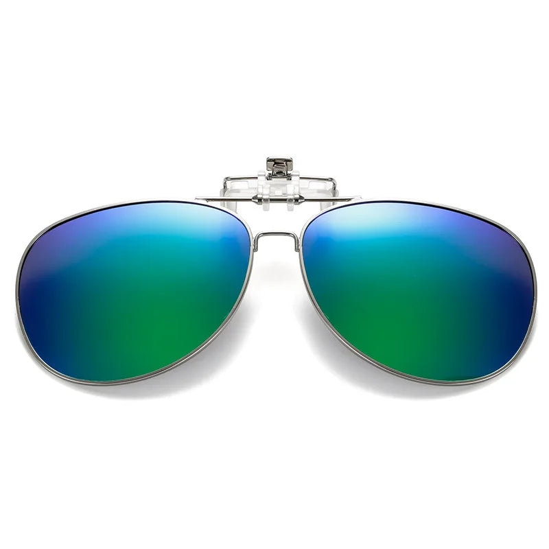Polarized Sunglasses Lens clip on glasses Night Vision Yellow Aviation Metail Frame Women & Men Sun Glasses with Clips Unisex Clip