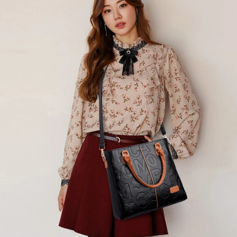 Luxury Designer PU Leather Casual Crossbody Bag for Women Ladies Large Capacity Travel Shoulder Handbag