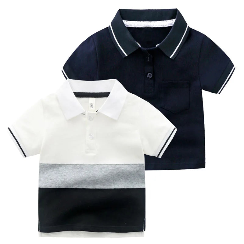 Elegant Summer Children Shirt High Quality Boys Tshirts Cotton Fabric Tops Tees Kids Clothes