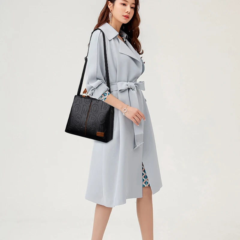 Luxury Designer PU Leather Casual Crossbody Bag for Women Ladies Large Capacity Travel Shoulder Handbag