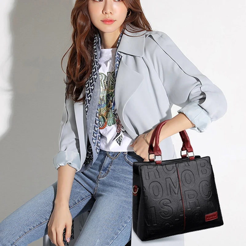Luxury Designer PU Leather Casual Crossbody Bag for Women Ladies Large Capacity Travel Shoulder Handbag