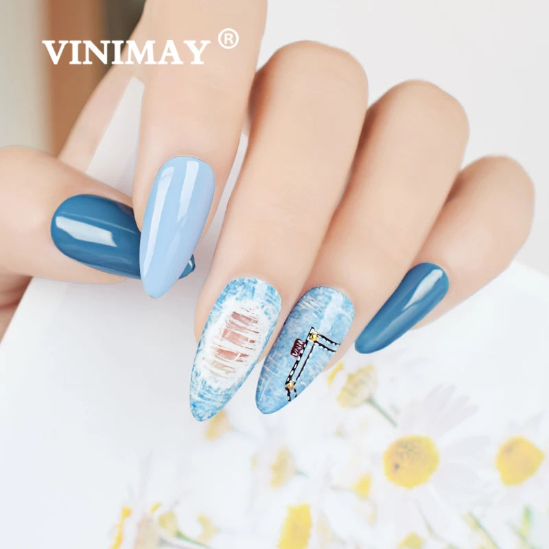 VINIMAY 18 Color Jeans Blue Gel Nail Polish Varnish Nail UV Soak Off Gellak Gelpolish Nail Art Primer Manicure Nails Gel Lacque