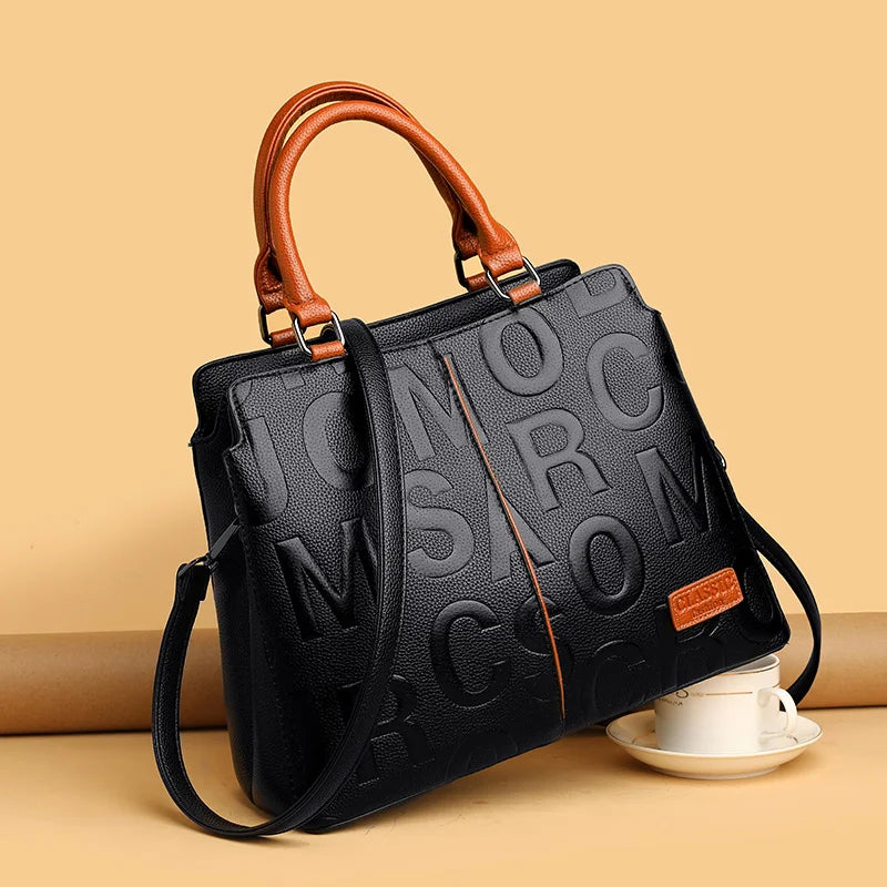 Luxury Designer PU Leather Casual Crossbody Bag for Women Ladies Large Capacity Travel Shoulder Handbag