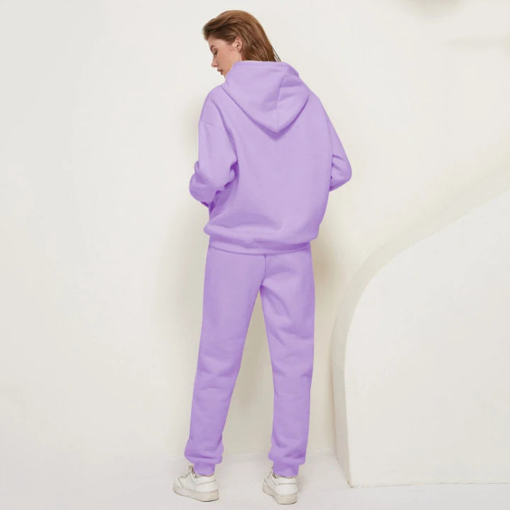 Women Hoodies Two Piece Sets Autumn Winte Cartoon Printed Sweatshirt+Sports Pants Tracksuit Femme Running Hoodie and Jogger Set