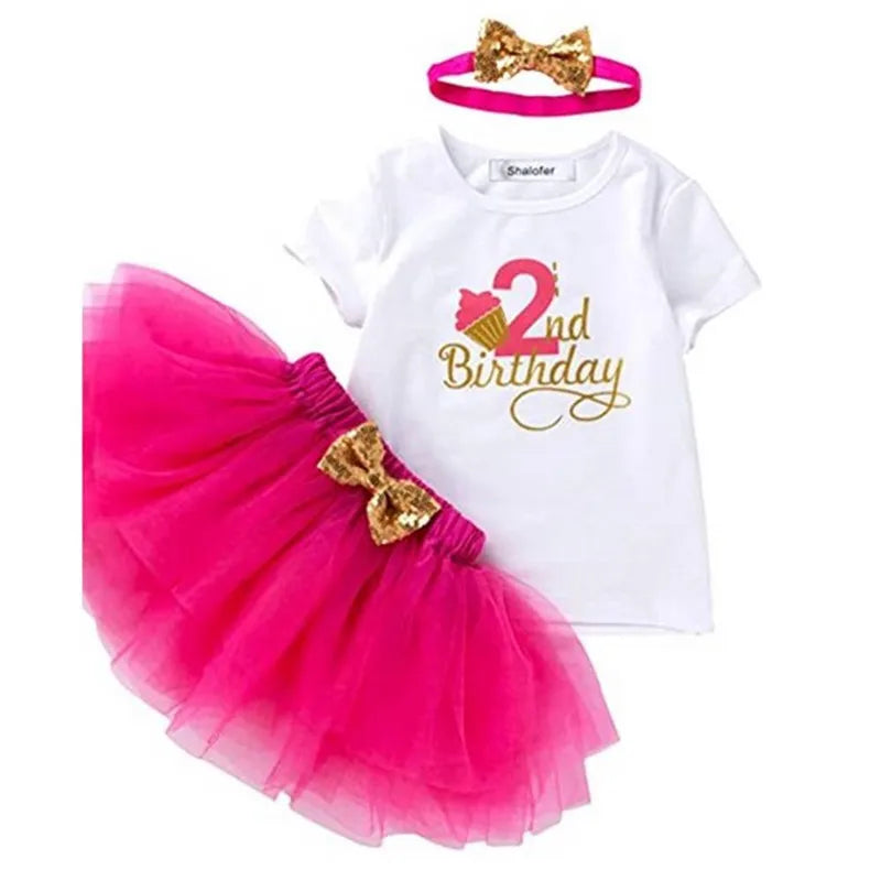 Baby Girls Princess Dress 2nd Birthday Party Dress 2 Year Old Newborn Christening Gown Toddler Kid Christmas Clothing