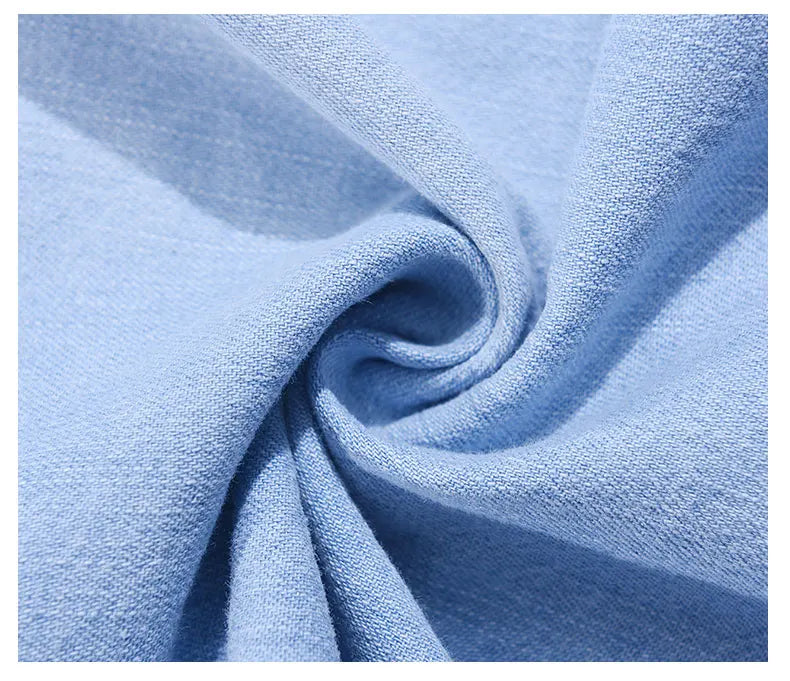 Women Shirt Denim Cotton Tops Casual Thick Pockets Single Breasted Button Up Lapel Long Sleeve Large Size Blue Shirt