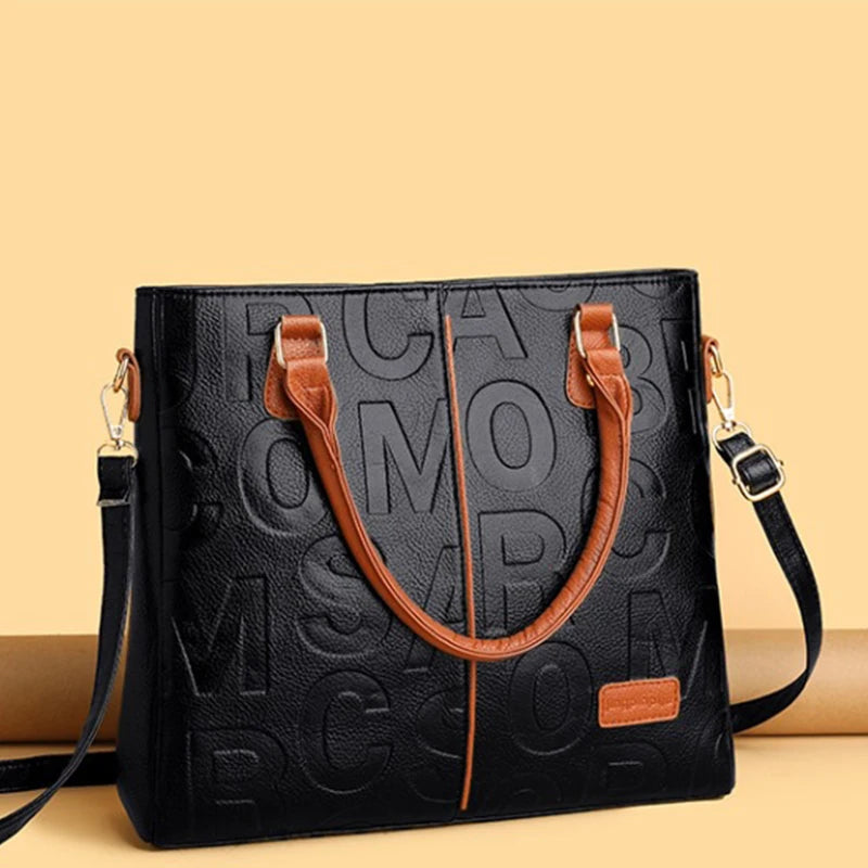 Luxury Designer PU Leather Casual Crossbody Bag for Women Ladies Large Capacity Travel Shoulder Handbag