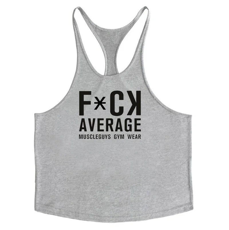 Men's Sexy Fitness Bodybuilder Cotton Sleeveless Tank Top for Workout Y Back 1cm Stringer Undershirt that Keeps Short Eye Catching