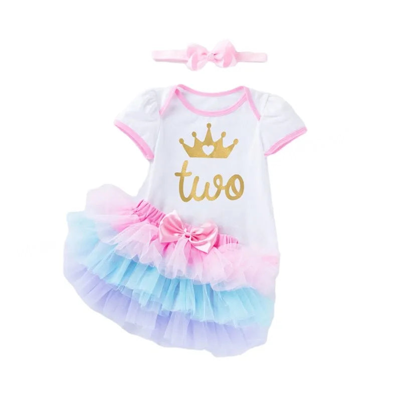 Baby Girls Princess Dress 2nd Birthday Party Dress 2 Year Old Newborn Christening Gown Toddler Kid Christmas Clothing