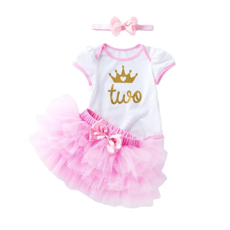 Baby Girls Princess Dress 2nd Birthday Party Dress 2 Year Old Newborn Christening Gown Toddler Kid Christmas Clothing