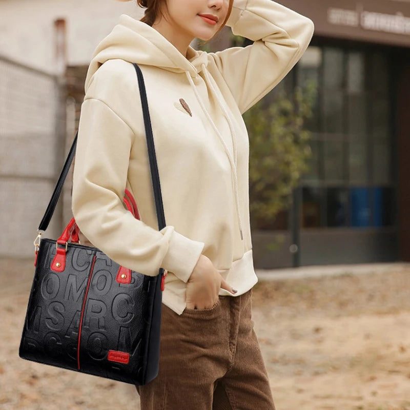 Luxury Designer PU Leather Casual Crossbody Bag for Women Ladies Large Capacity Travel Shoulder Handbag