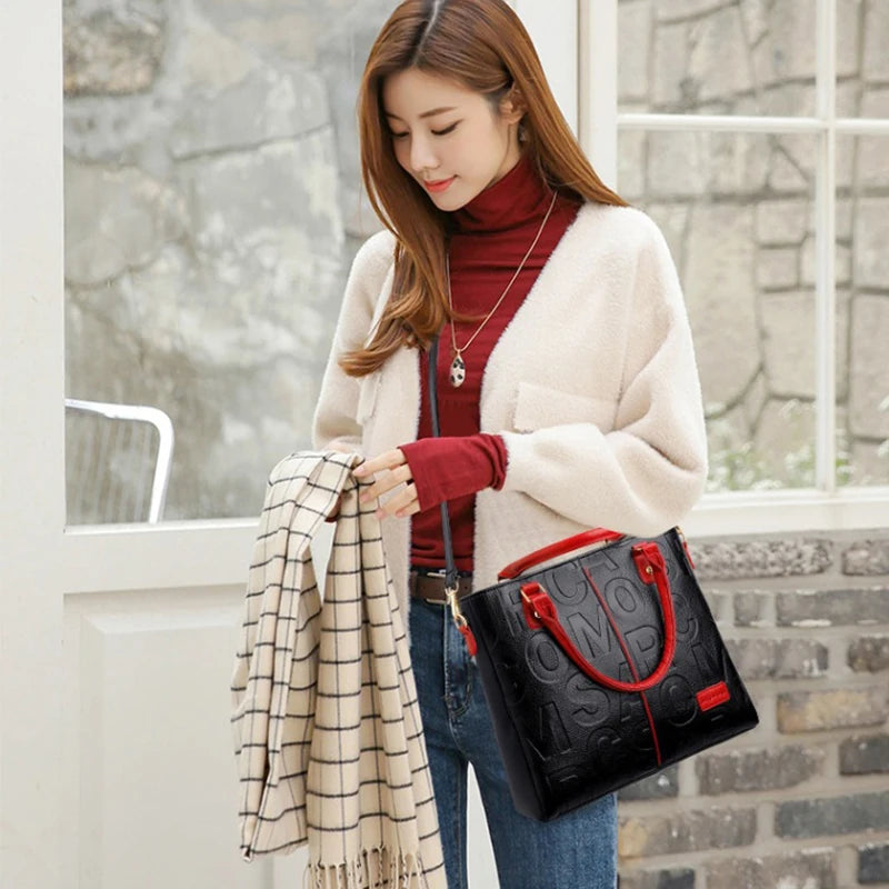 Luxury Designer PU Leather Casual Crossbody Bag for Women Ladies Large Capacity Travel Shoulder Handbag