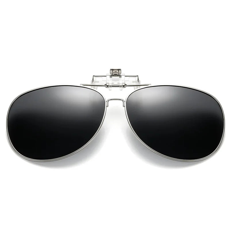 Polarized Sunglasses Lens clip on glasses Night Vision Yellow Aviation Metail Frame Women & Men Sun Glasses with Clips Unisex Clip