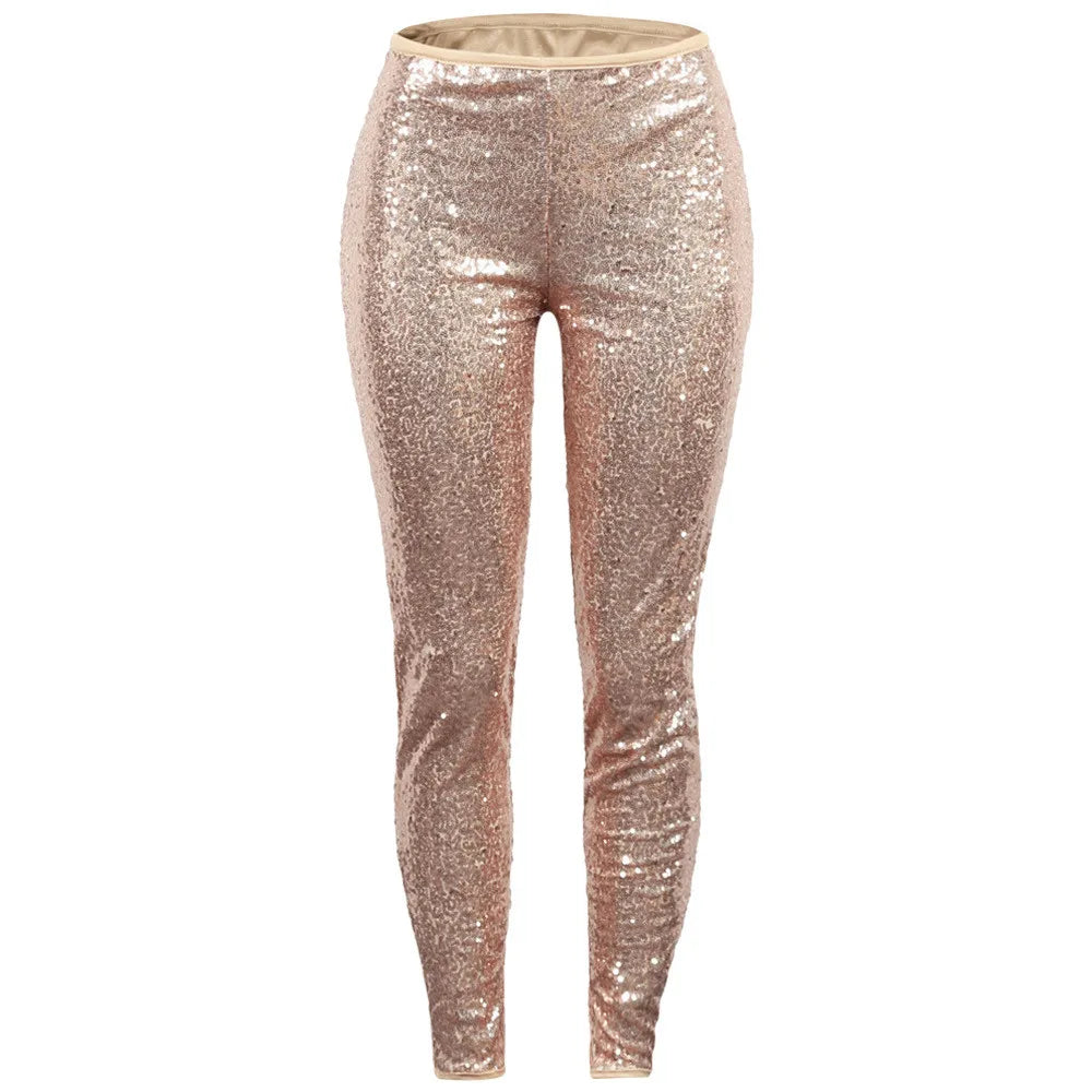 Women's Skinny Leggings Fashoin Sequined Stitching Trousers Party Clubwear Leggins slim Hip Lifting Long Pants Lady Streetwear