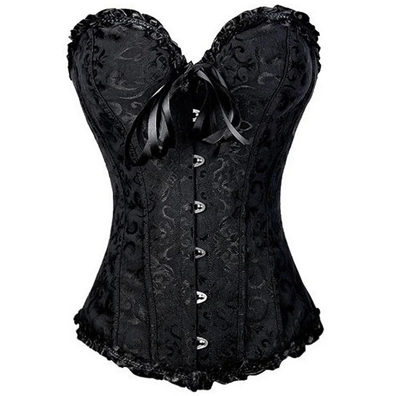 Miss Moly Brown Sexy Corsets and bustiers Steampunk Corset Top Waist Tummyr Gothic Clothing Corselet Brocade Zip Patchwork S-2XL