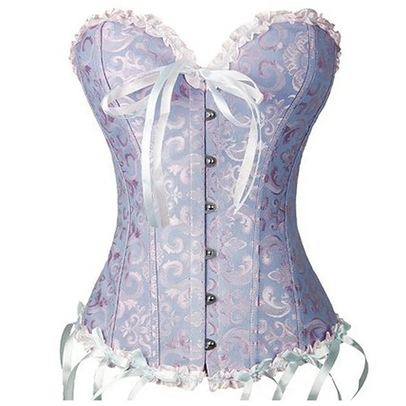 Miss Moly Brown Sexy Corsets and bustiers Steampunk Corset Top Waist Tummyr Gothic Clothing Corselet Brocade Zip Patchwork S-2XL