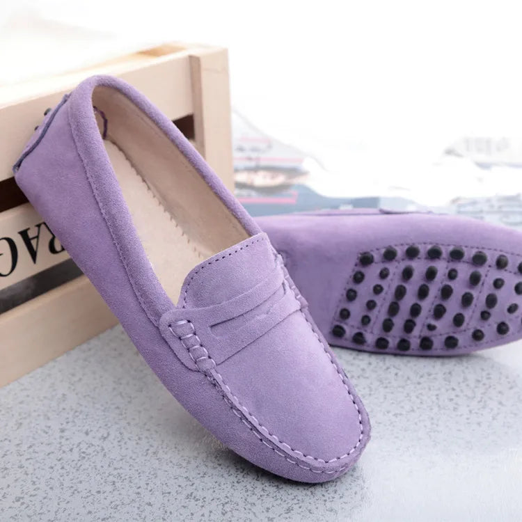Women Shoes 2024 Genuine Leather Women Flat Shoes Casual Loafers Slip On Women's Flats Shoes Moccasins Lady Driving Shoes