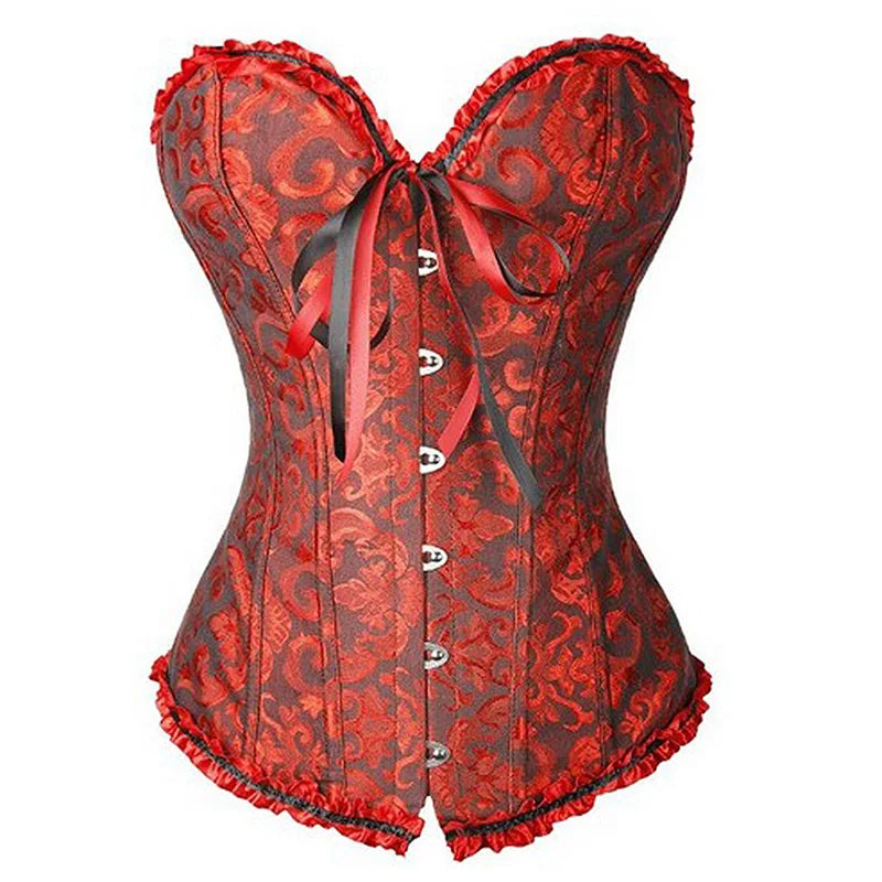 Miss Moly Brown Sexy Corsets and bustiers Steampunk Corset Top Waist Tummyr Gothic Clothing Corselet Brocade Zip Patchwork S-2XL