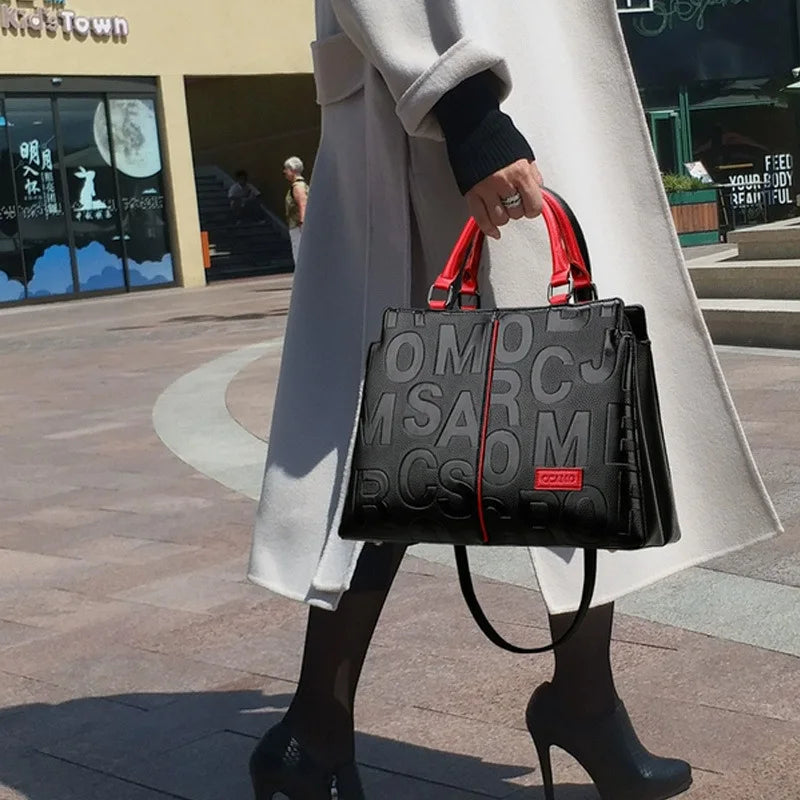 Luxury Designer PU Leather Casual Crossbody Bag for Women Ladies Large Capacity Travel Shoulder Handbag