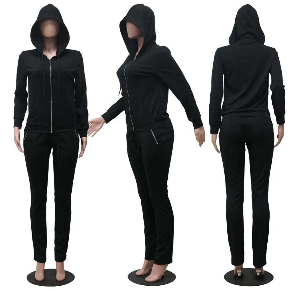 2 piece set women outfits tracksuit long sleeve sweatshirt pants two piece set fall clothes for women hooded outfits wholesale