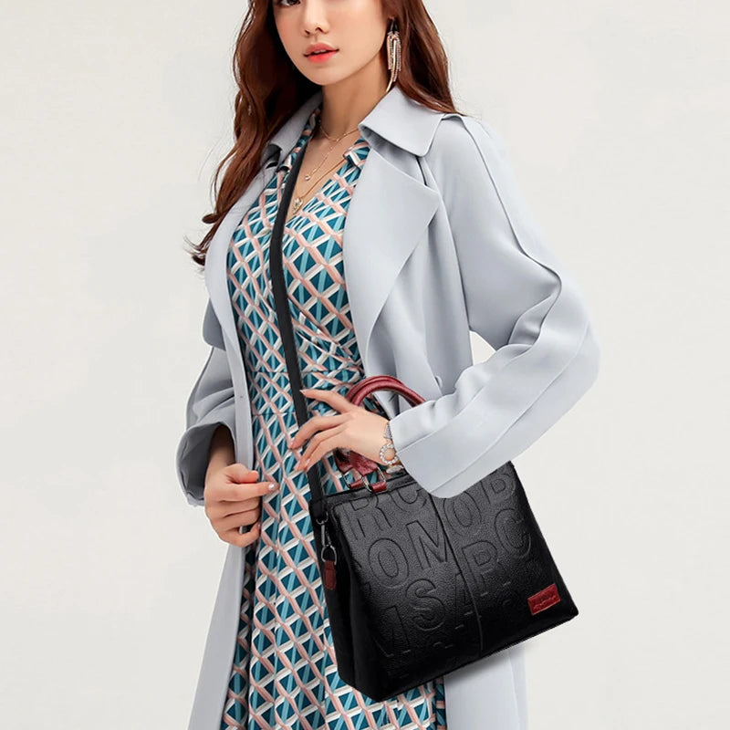 Luxury Designer PU Leather Casual Crossbody Bag for Women Ladies Large Capacity Travel Shoulder Handbag