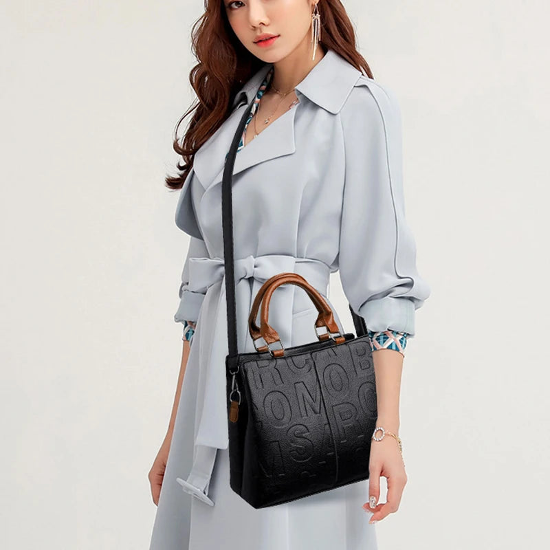 Luxury Designer PU Leather Casual Crossbody Bag for Women Ladies Large Capacity Travel Shoulder Handbag