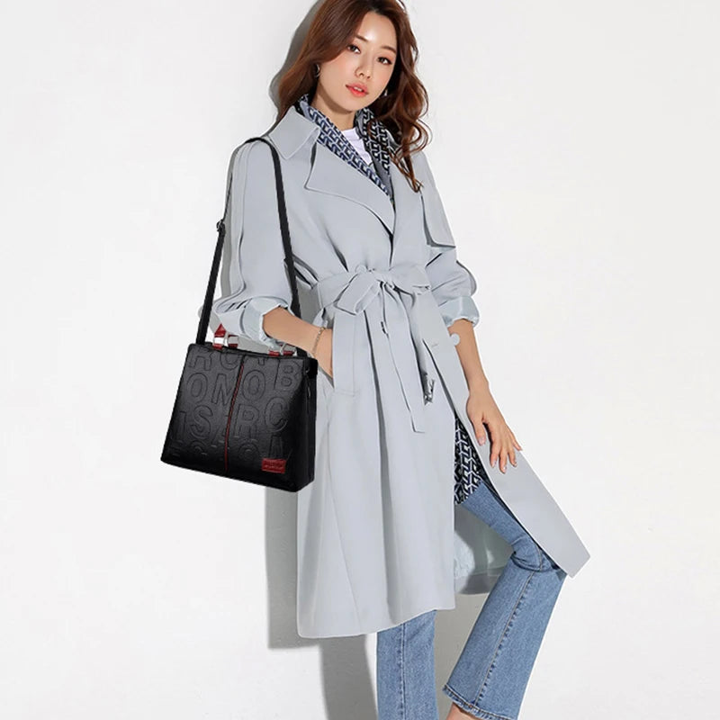 Luxury Designer PU Leather Casual Crossbody Bag for Women Ladies Large Capacity Travel Shoulder Handbag