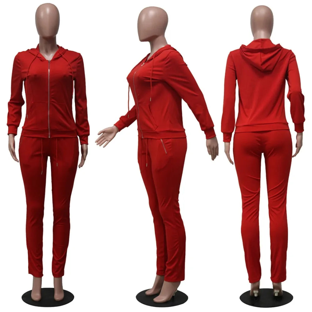 2 piece set women outfits tracksuit long sleeve sweatshirt pants two piece set fall clothes for women hooded outfits wholesale