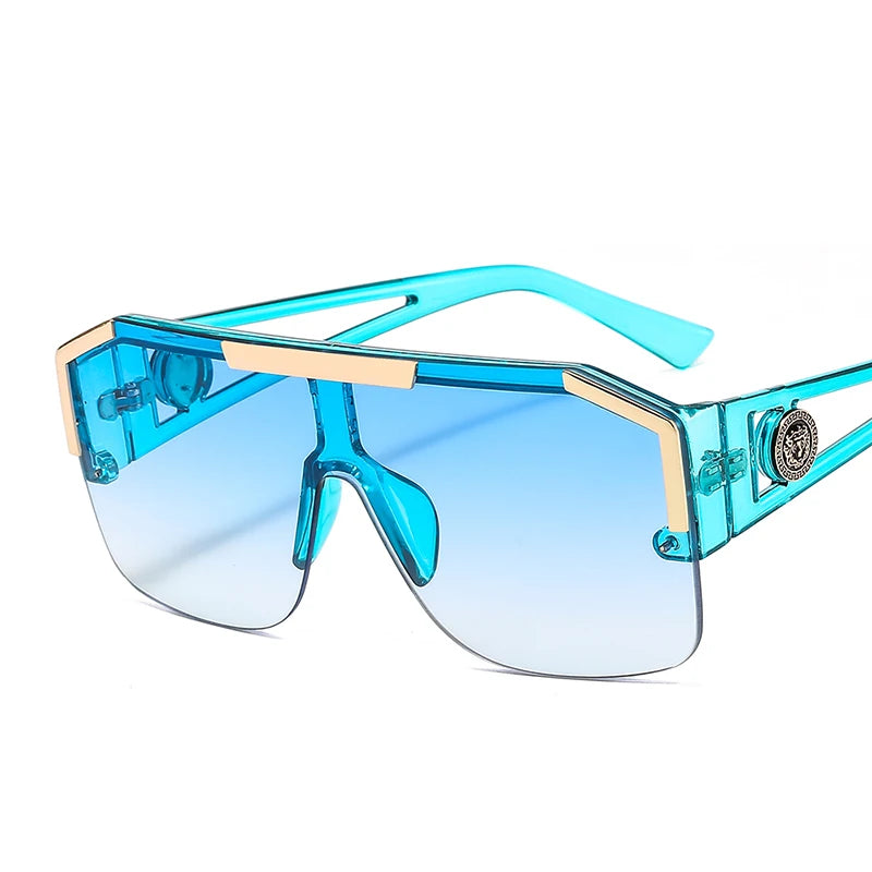 ZLY 2020 New Shield Sunglasses Men Women Fashion Color Lens Alloy Frame High Quality Rectangle Brand Designer Sunglasses UV400