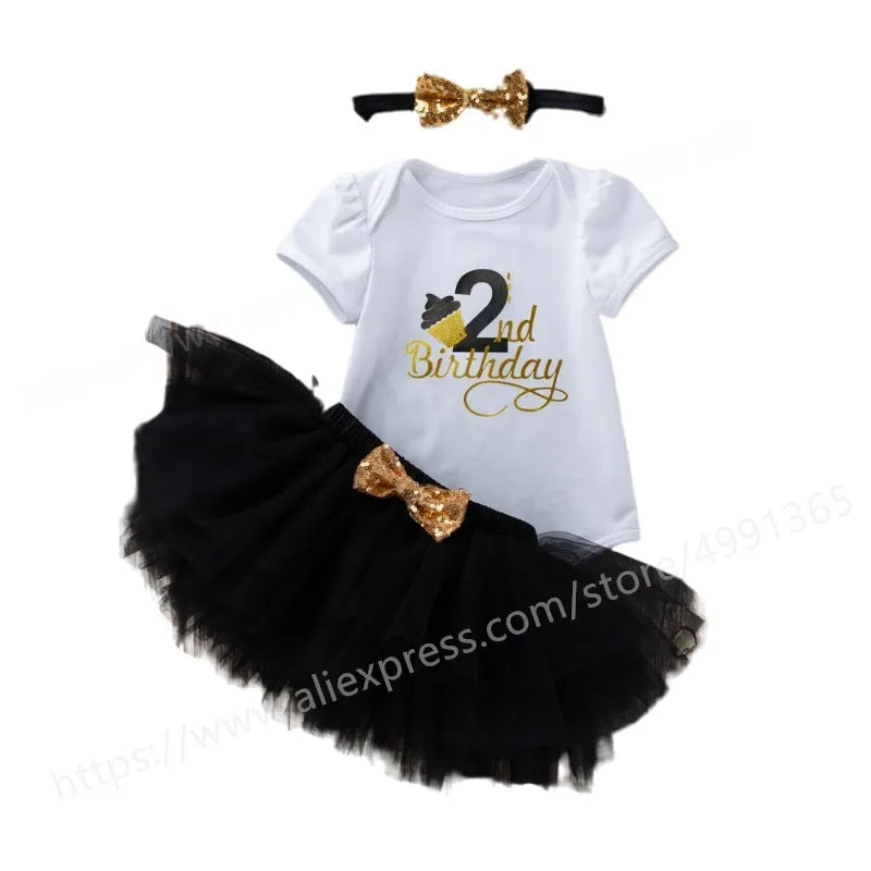 Baby Girls Princess Dress 2nd Birthday Party Dress 2 Year Old Newborn Christening Gown Toddler Kid Christmas Clothing