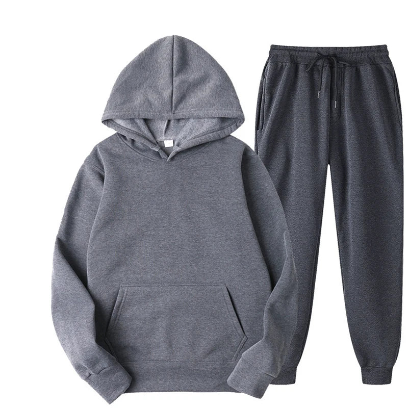 Spring autumn 2 Piece Set Women Casual Round Neck Long Sleeve Hoodies High Waist sweatpants Tracksuit Women workout sportswear