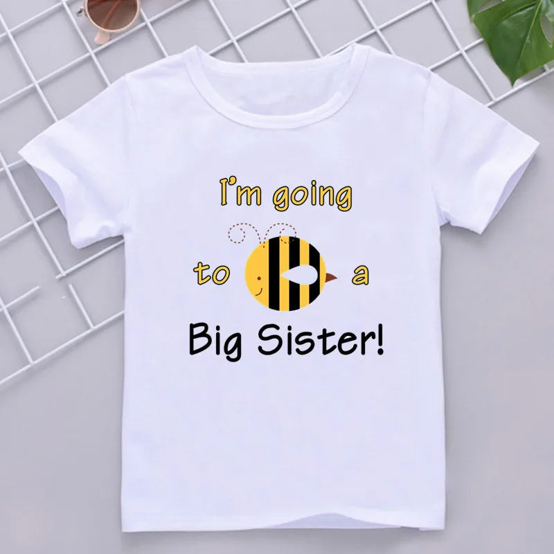 Kids Tshirt Summer Fashion Children Tshirt Short Sleeve T Shirt Tops Promoted To Big Sister 2021 Letter Print Kids Clothes