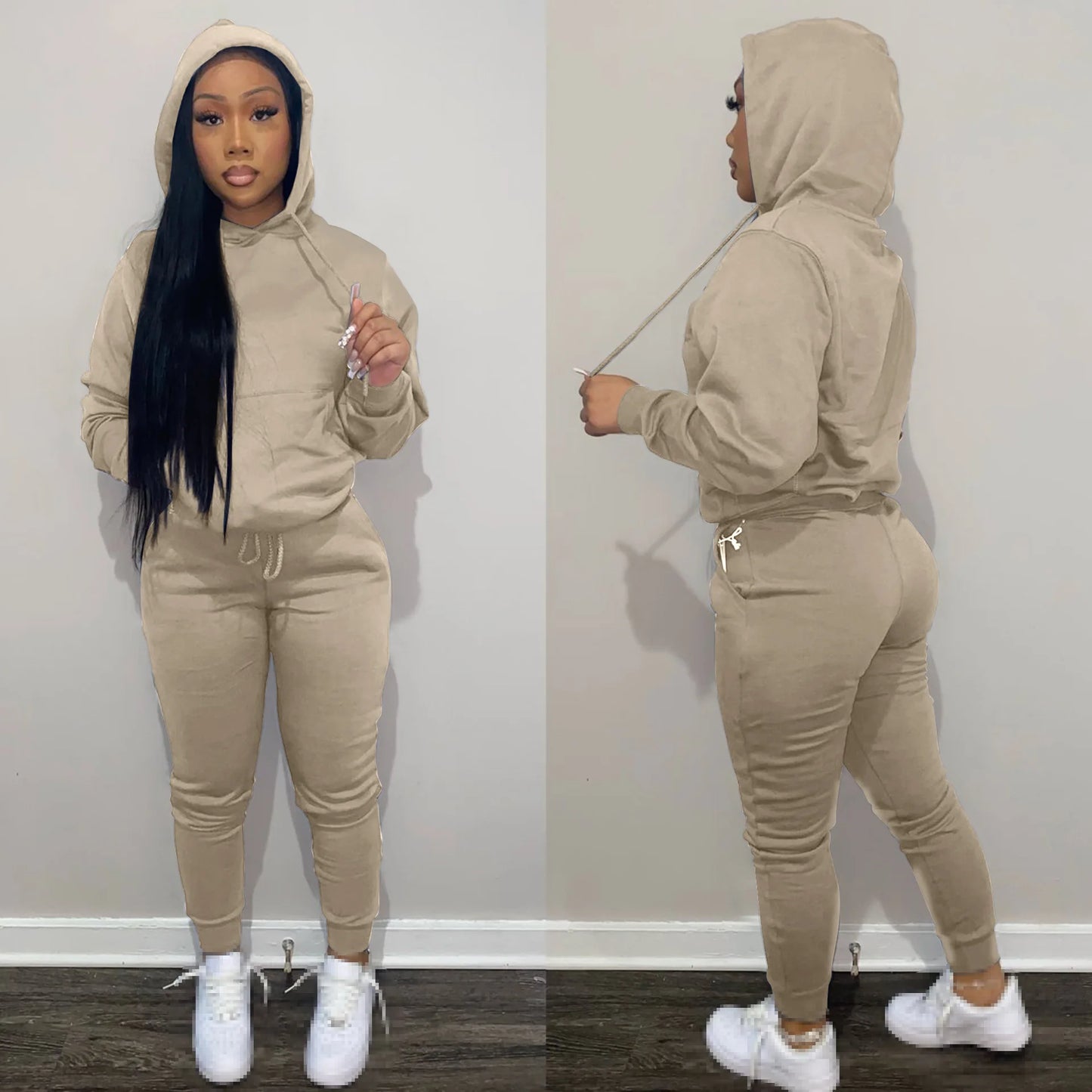 Women's 2-Piece Fall Outfit Set: Stylish Tracksuits and Sweatpants for Wholesale