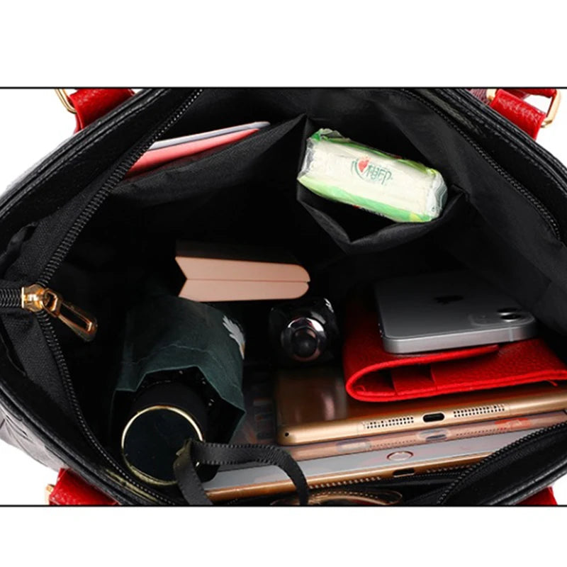 Luxury Designer PU Leather Casual Crossbody Bag for Women Ladies Large Capacity Travel Shoulder Handbag
