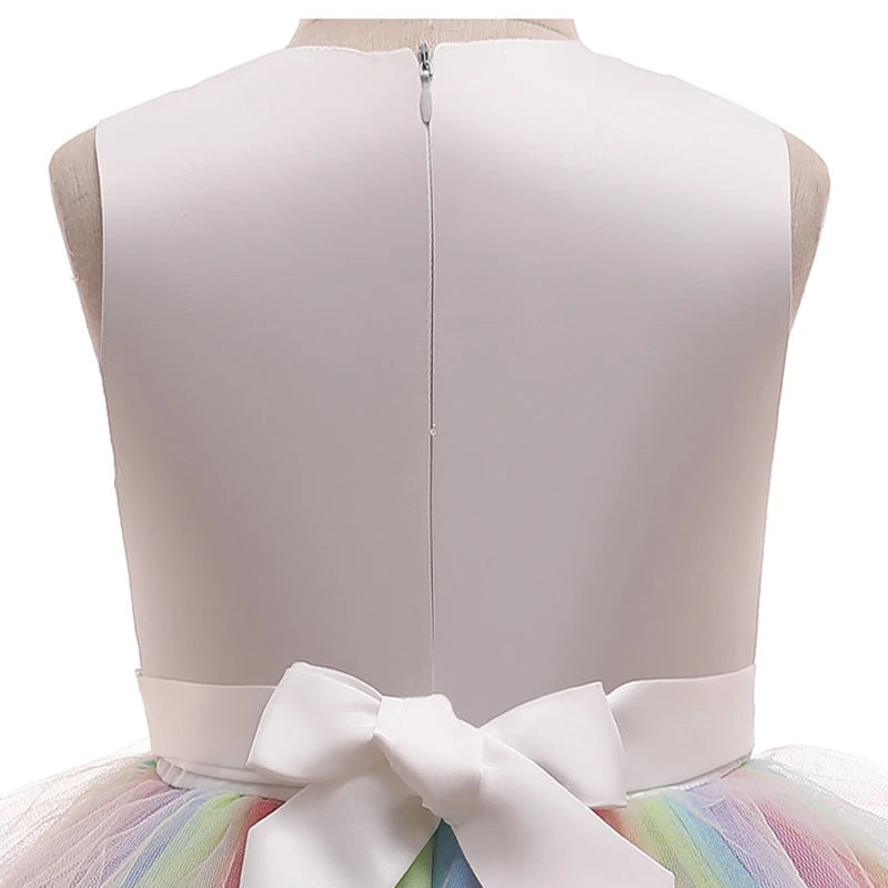 Baby Girls Unicorn Tutu Dress Pastel Rainbow Princess Girls Birthday Party Dress Children Kids Halloween Unicorn Perform Costume