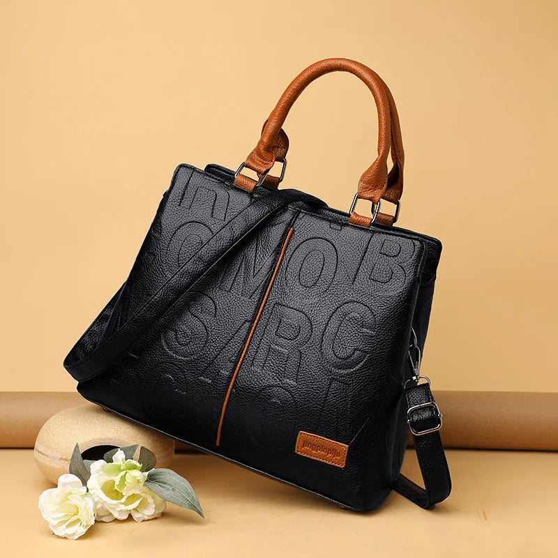 Luxury Designer PU Leather Casual Crossbody Bag for Women Ladies Large Capacity Travel Shoulder Handbag