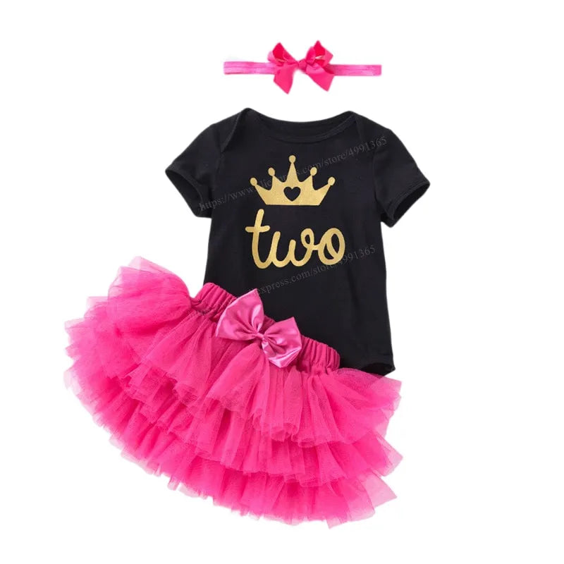 Baby Girls Princess Dress 2nd Birthday Party Dress 2 Year Old Newborn Christening Gown Toddler Kid Christmas Clothing