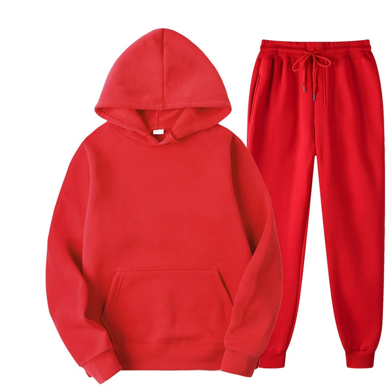 Spring autumn 2 Piece Set Women Casual Round Neck Long Sleeve Hoodies High Waist sweatpants Tracksuit Women workout sportswear