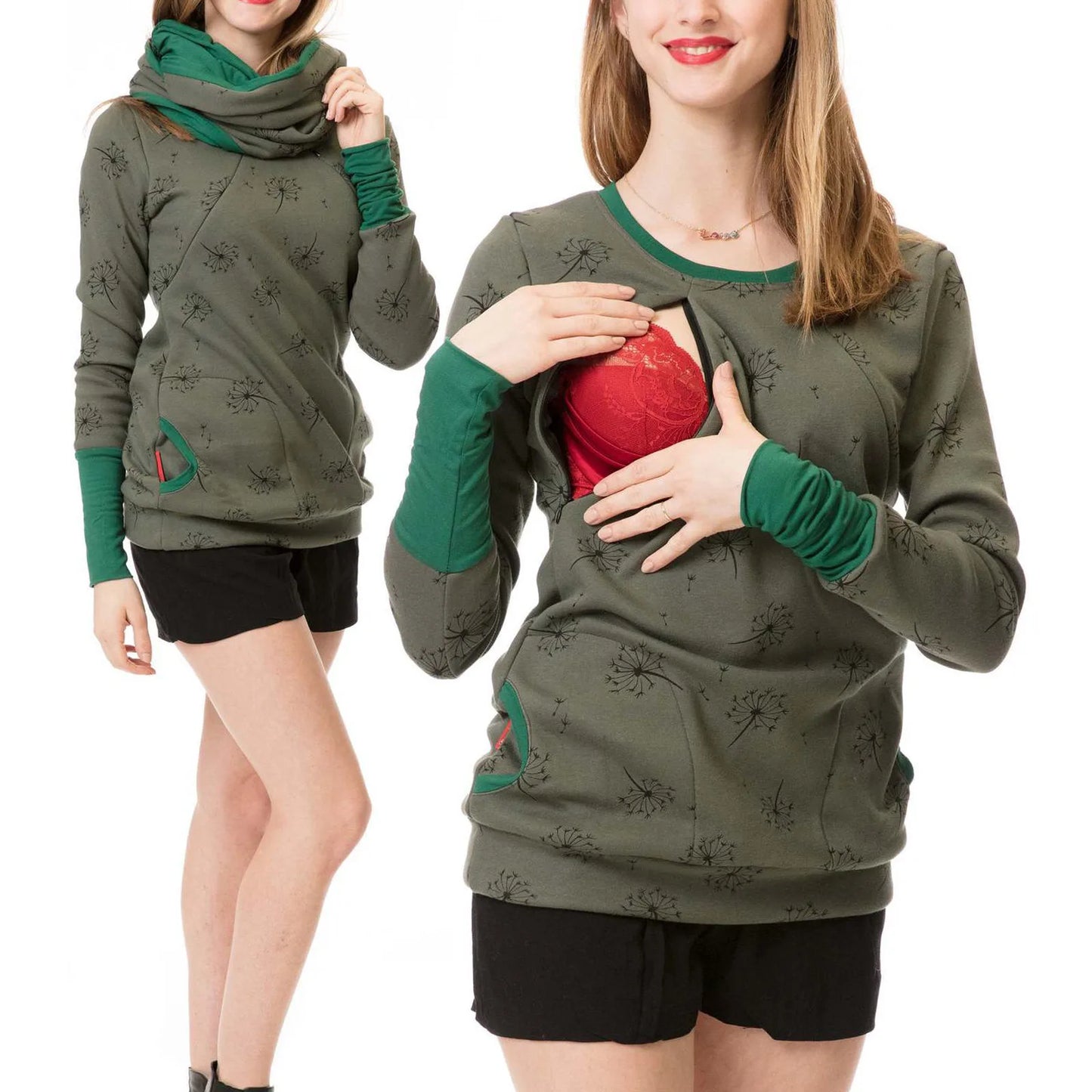Maternity Nursing Hoodie Sweatshirt Winter Autumn Pregnancy Clothes Pregnant Women Breastfeeding Sweater Shirts Top